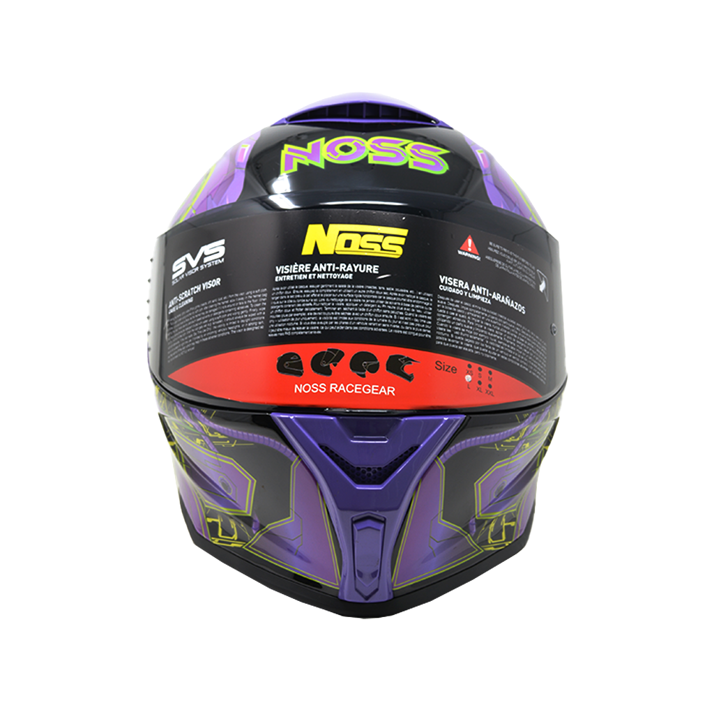 Casco Noss 801 Robot Morado