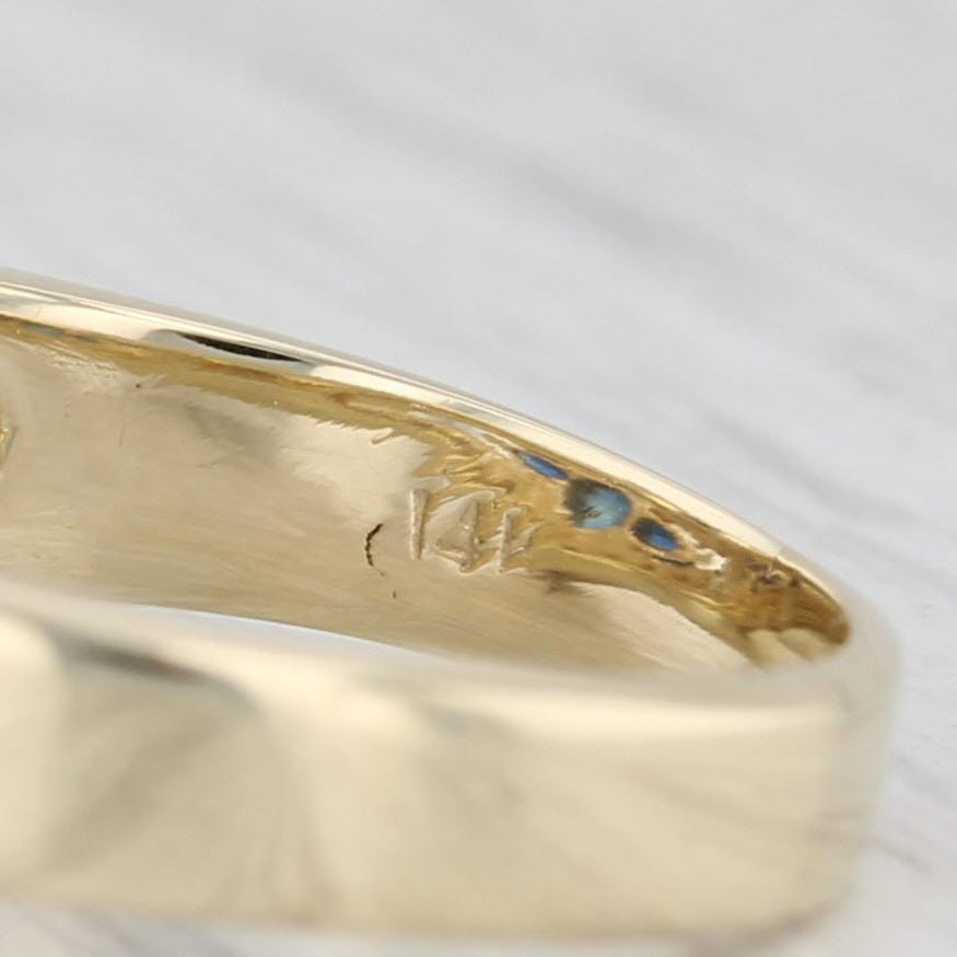 1.07ctw Blue Sapphire Diamond Ring 14k Yellow Gold Size 5.5