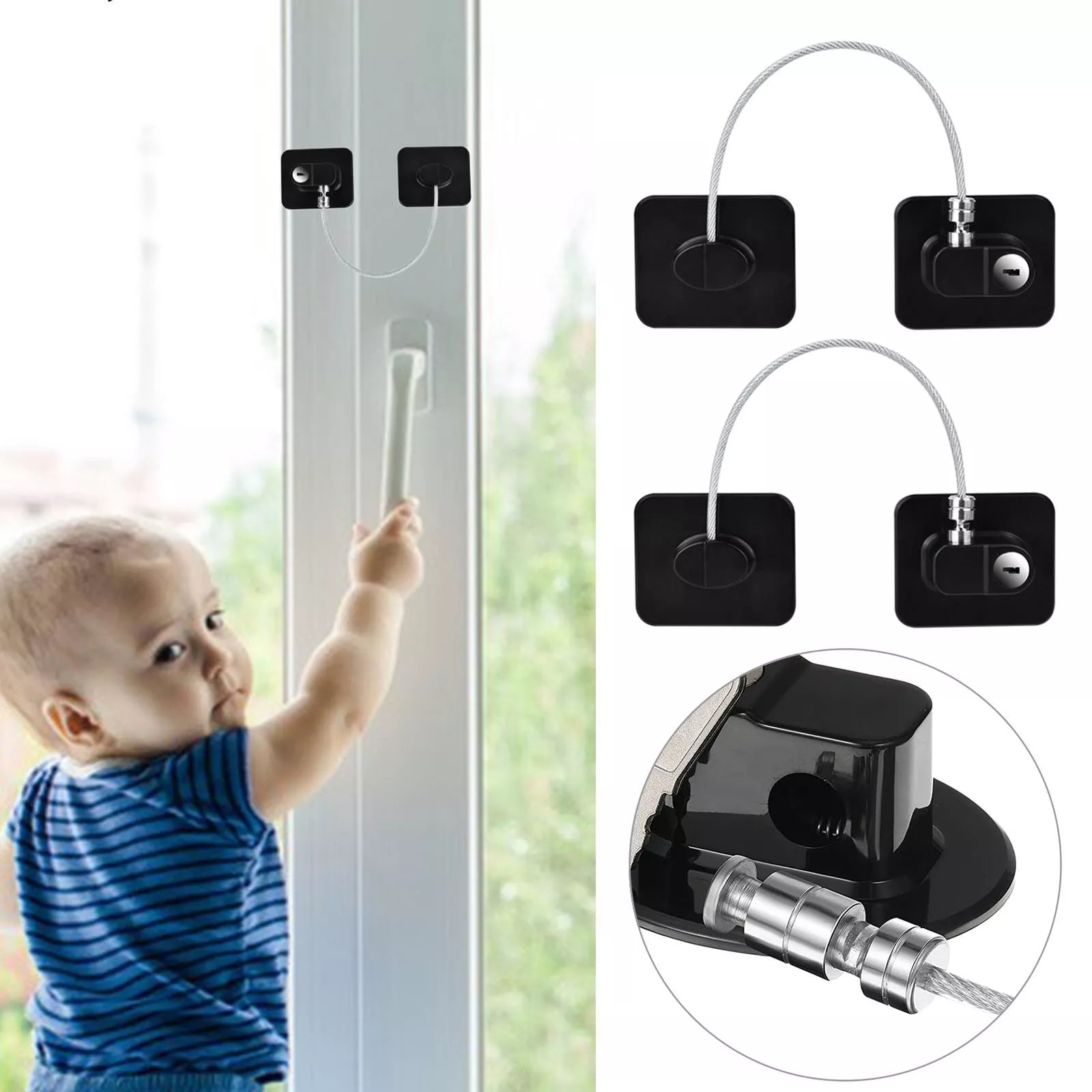 ADHESIVE REFRIGERATOR LOCK WITH KEY