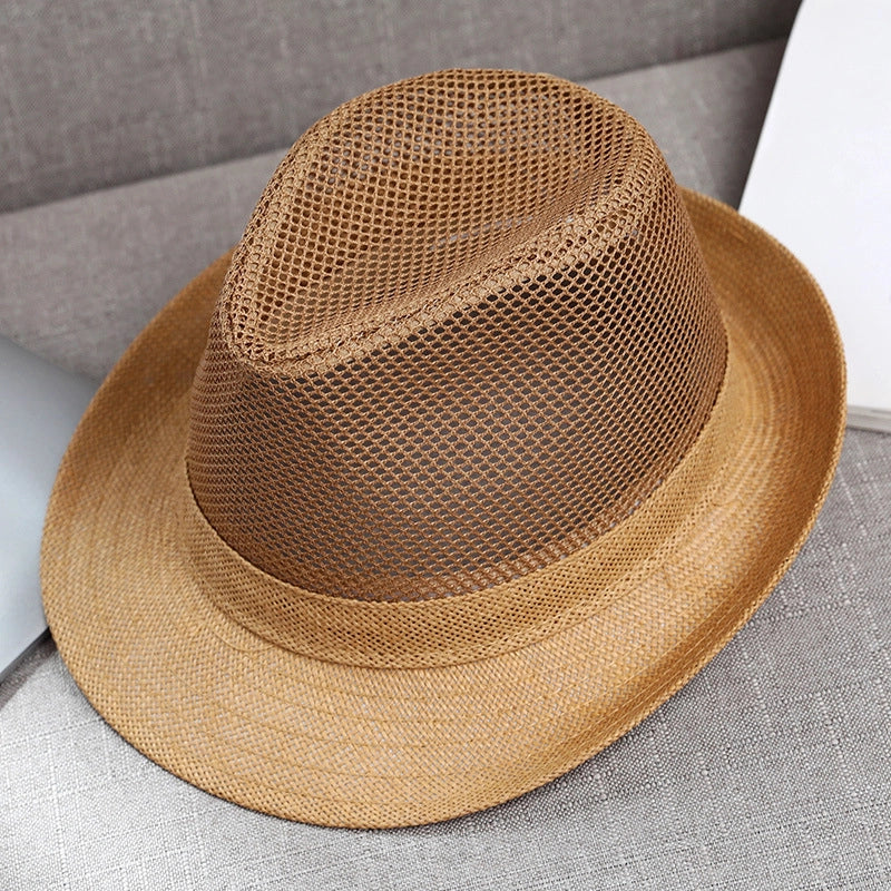Men's Minimalist Solid Color Crimping Fedora Hat