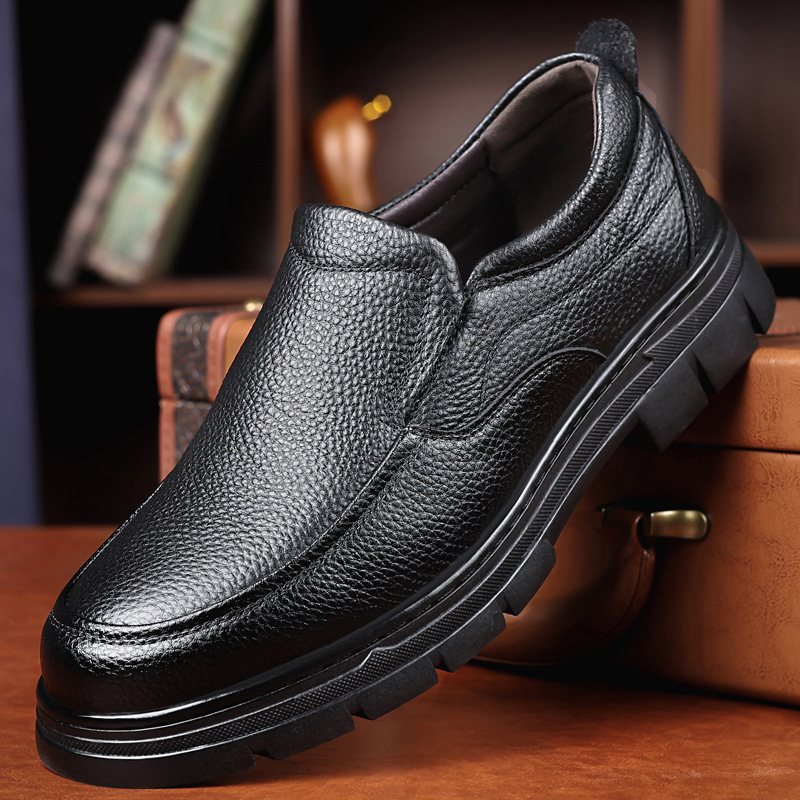 Gptsolvy New Leather Men Formal Shoes Luxury Brand Man Loafers Dress High Quality Breathable Slip on Black Driving Shoes Plus Size 38-44