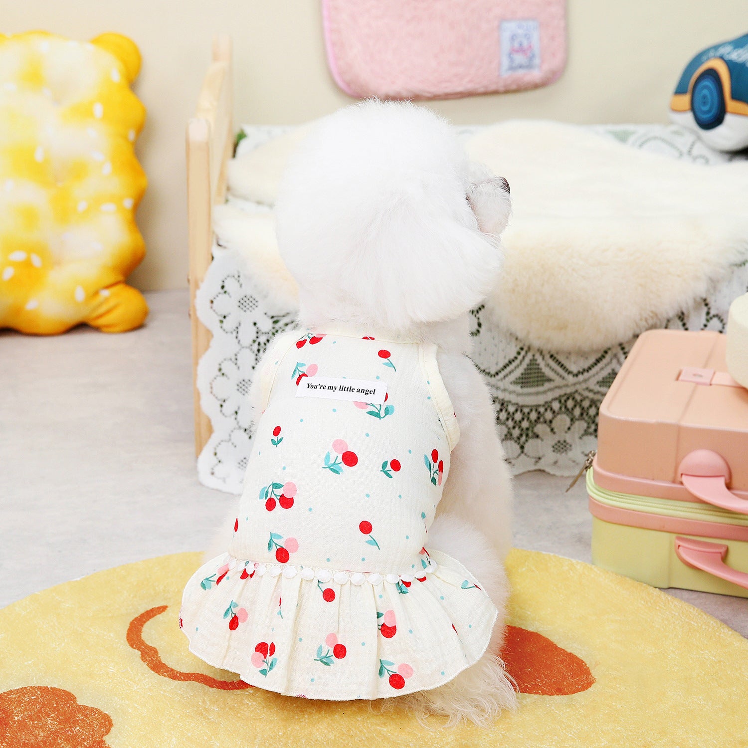 Cherry Rabbit Printed Breathable Dog Cat Dress