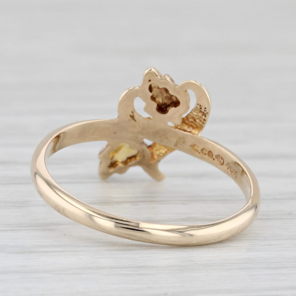 Coleman Co Black Hills Gold Leaf Ring 10k Yellow Rose Green Gold Size 7 Floral