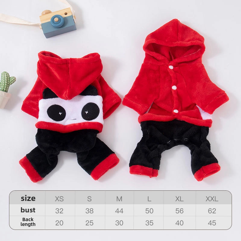 Autumn And Winter Dog Clothes Warm Thickened Coral Fleece Puppy Transformation Outfit Teddy Corgi Cat Pet Clothing