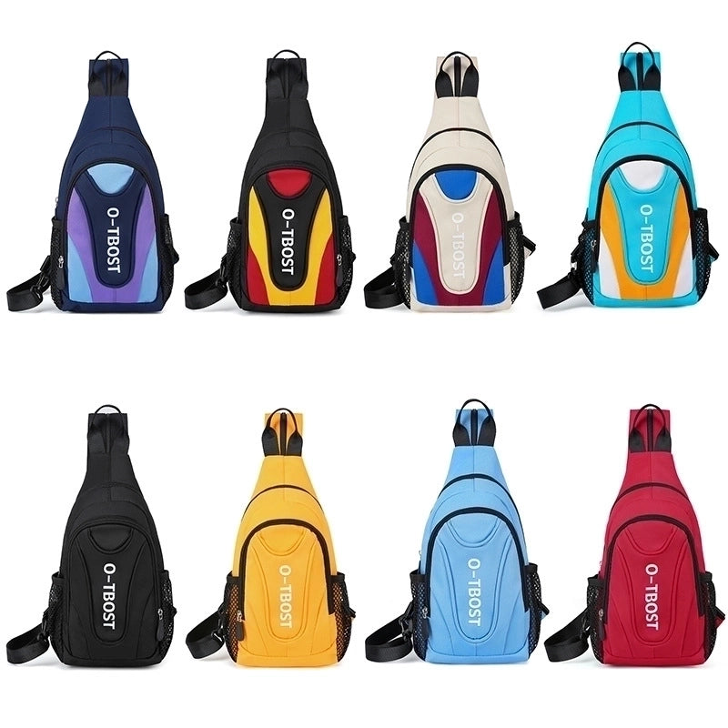 Men's Color Block Oxford Cloth Zipper Fanny Pack