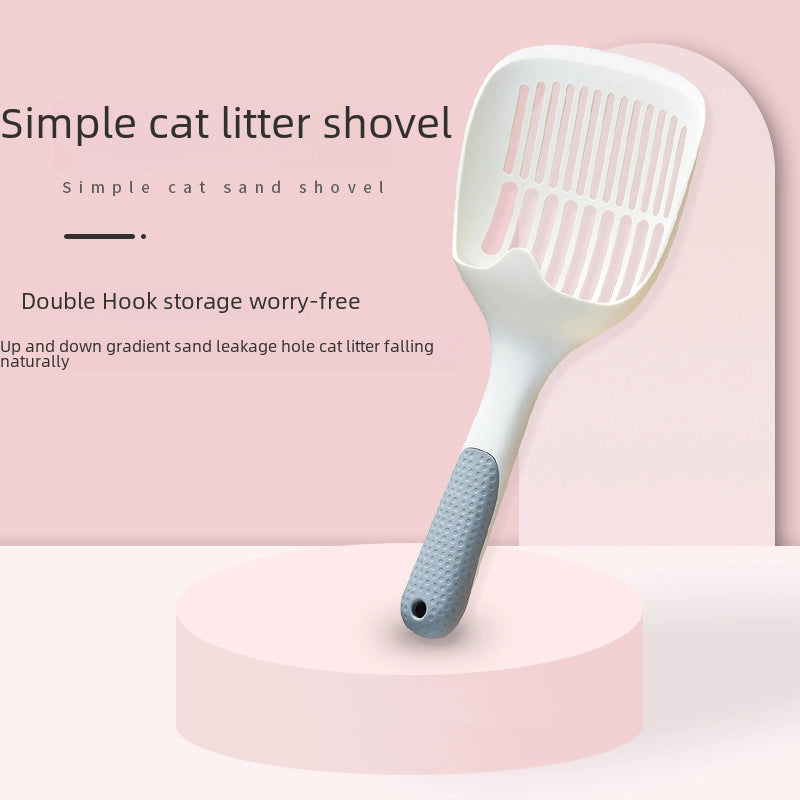 Large Hollow Out Long Handle Cat Litter Shovel Plastic Minimalist Cat Poop Scooper Easy To Use Durable Pet Supplies