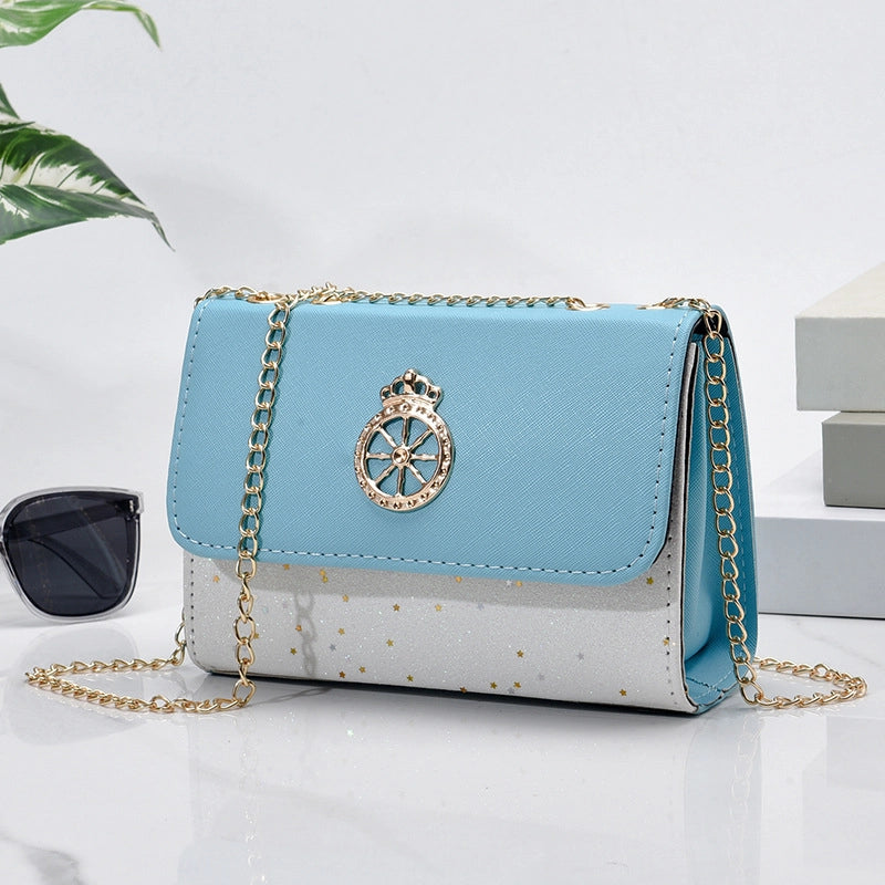 Women's Small Pu Leather Star Elegant Flip Cover Square Bag