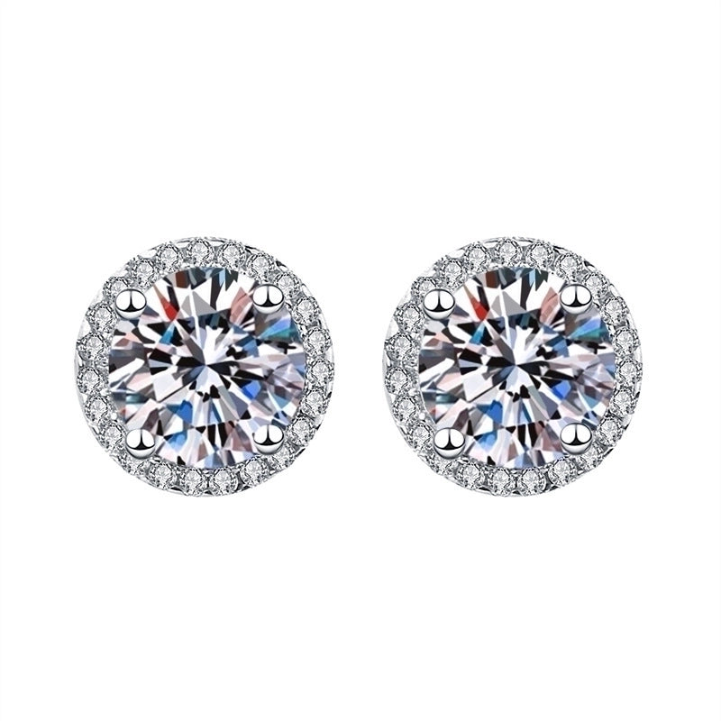 1 Pair Sweet Minimalist Round Heart Shape Bow Knot Plating Inlay Copper Zircon Silver Plated Drop Earrings