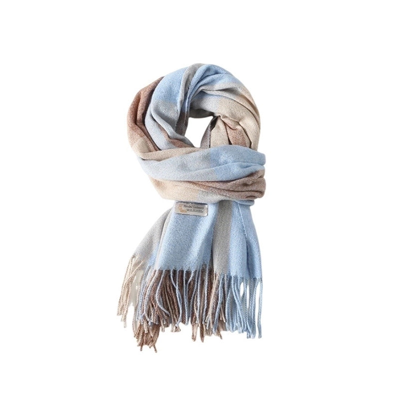 Women's Minimalist Classic Style Color Block Imitation Cashmere Scarf