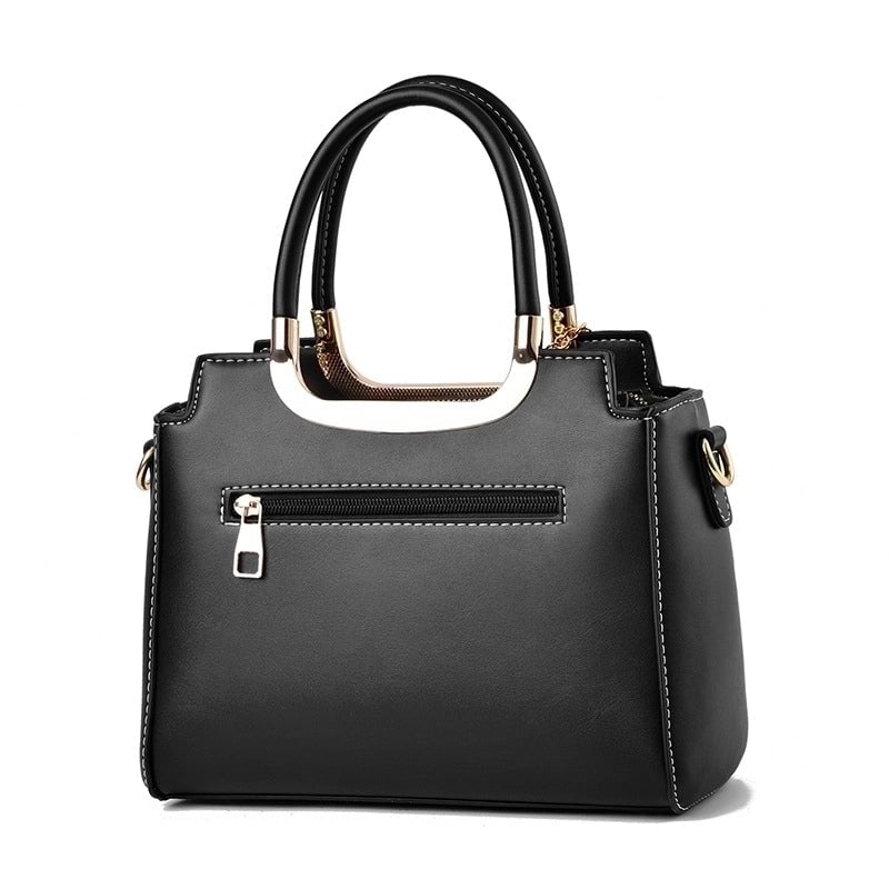 Women's Pu Leather Solid Color Elegant Square Zipper Handbag