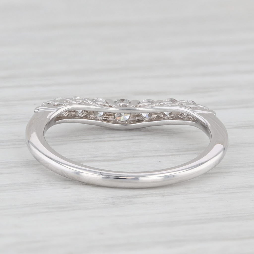 Gabriel & Co 0.34ctw Diamond Contoured Wedding Band 18k White Gold Size 5