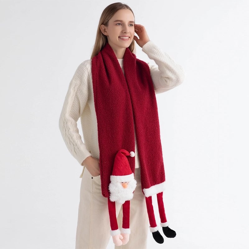 Women's Cute Sweet Santa Claus Cotton Scarf