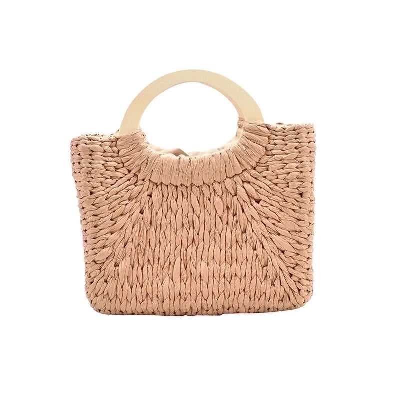 Women's Medium All Seasons Straw Basic Vacation Handbag Straw Bag
