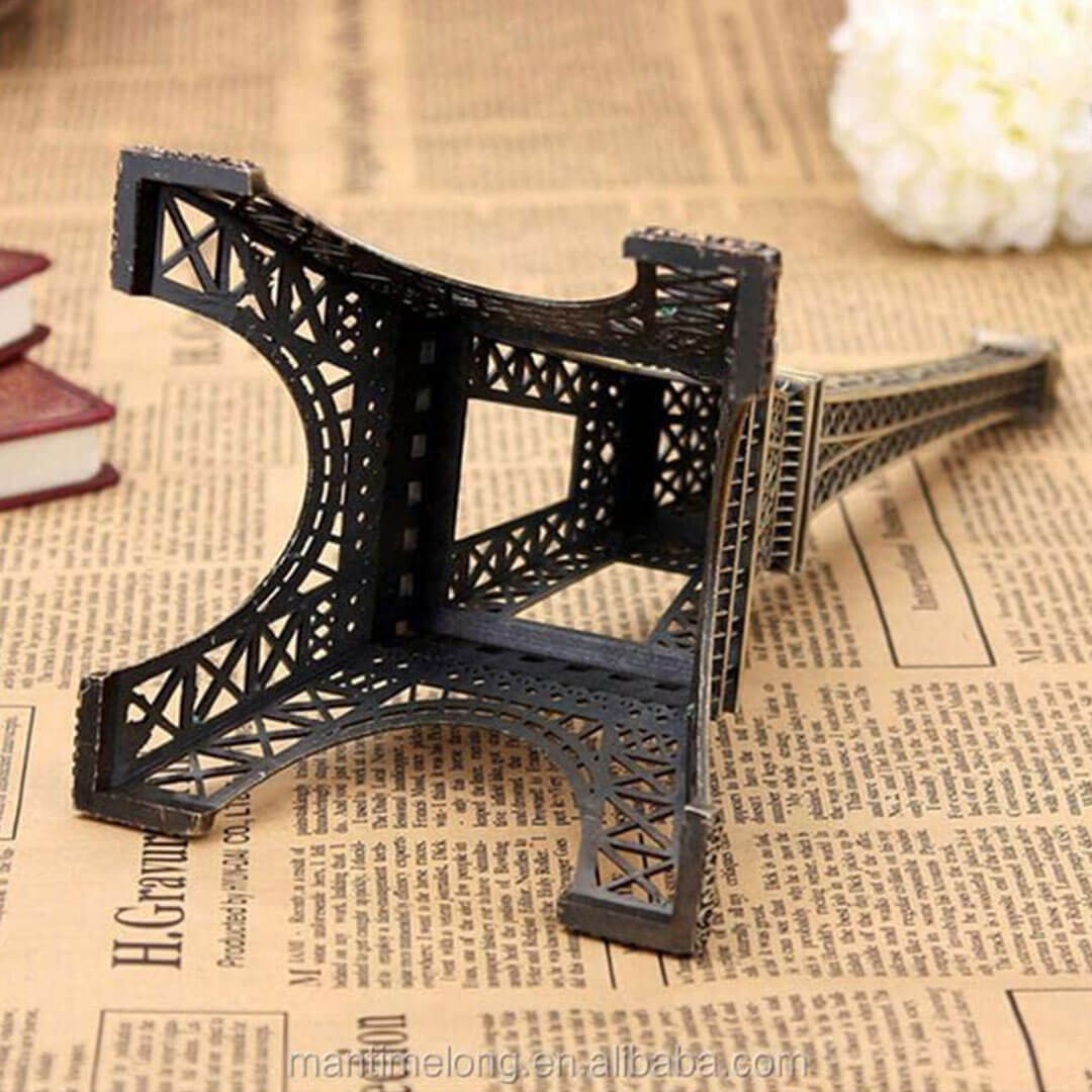 3d metal landmark Eiffel Tower building statue