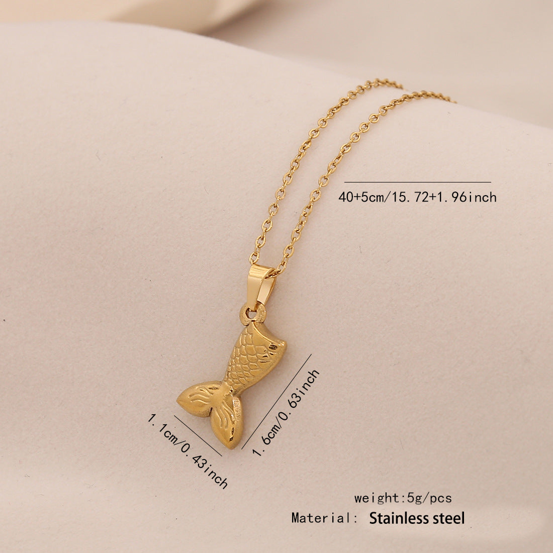 Personalized Fish Stainless Steel Pendant Niche Clavicle Chain N1515