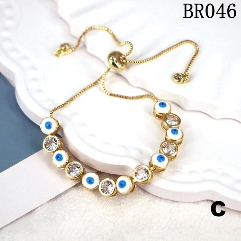 Copper Plating Geometric Artificial Gemstones Copper Bracelets