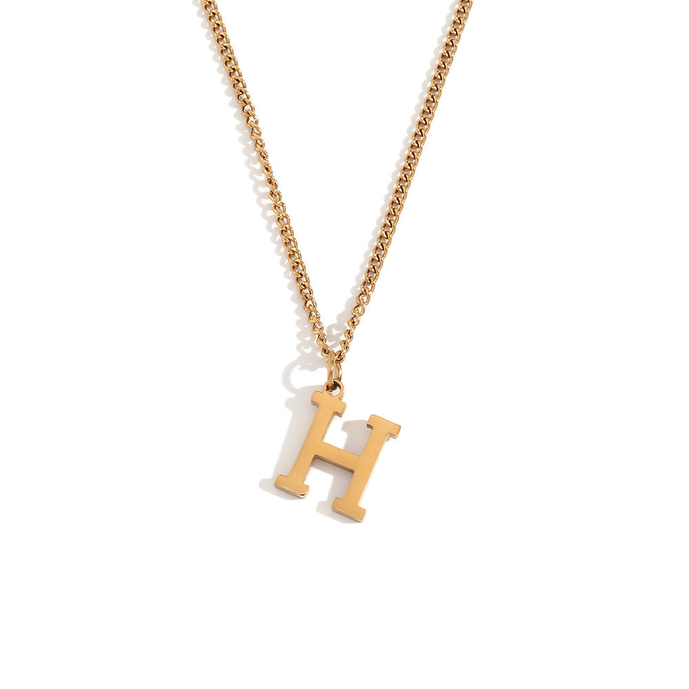 Fashion Letter Number Geometric Text Stainless Steel 18K Gold Plated Necklaces