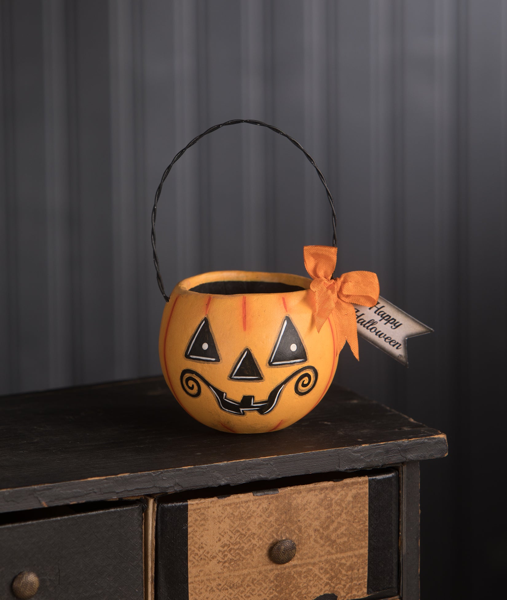 Small Yellow Orange Pumpkin Bucket