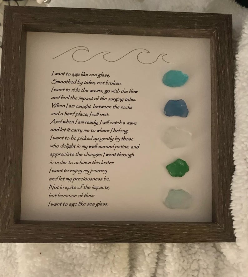 ❤️Handmade Large Sea Glass Poem