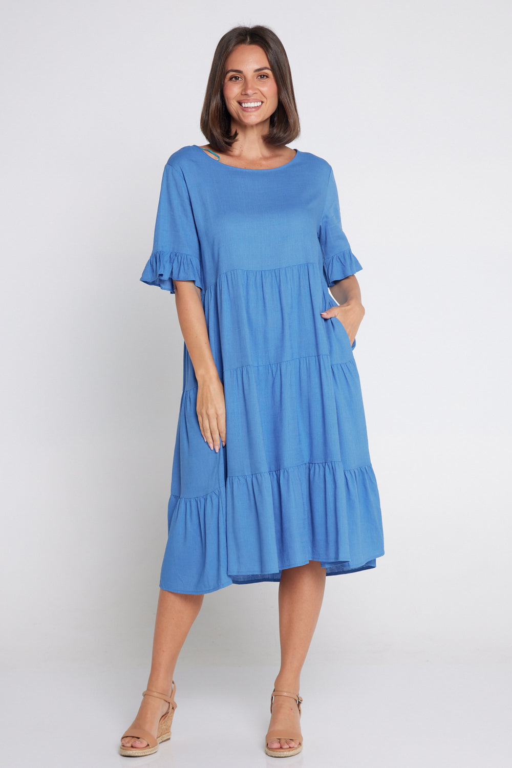 Linen Dress - Blue