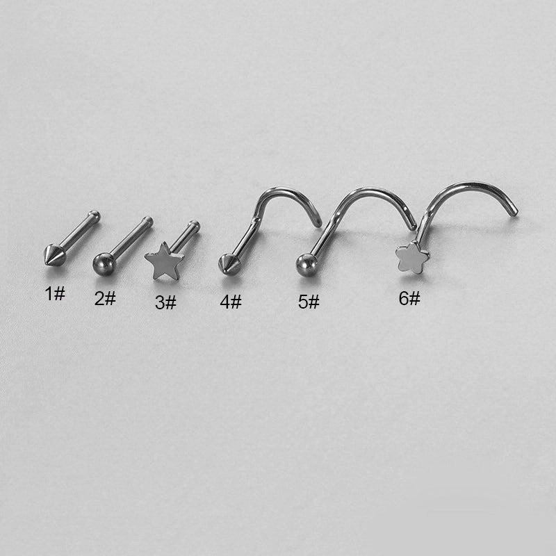1 Piece Nose Rings & Studs Fashion Geometric Star 316L Stainless Steel  Plating