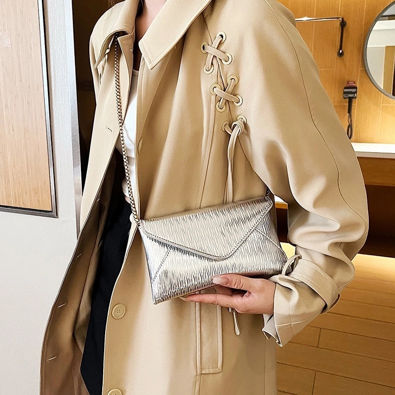 Women's Medium Pu Leather Solid Color Vintage Style Classic Style Flip Cover Envelope Bag
