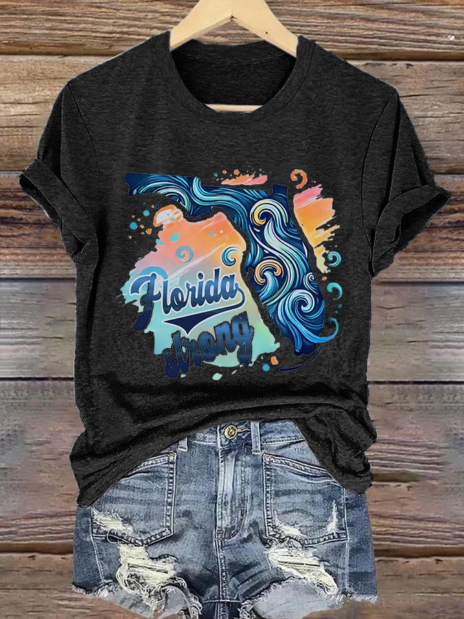 Women's Florida Strong Printed Crew Neck T-Shirt