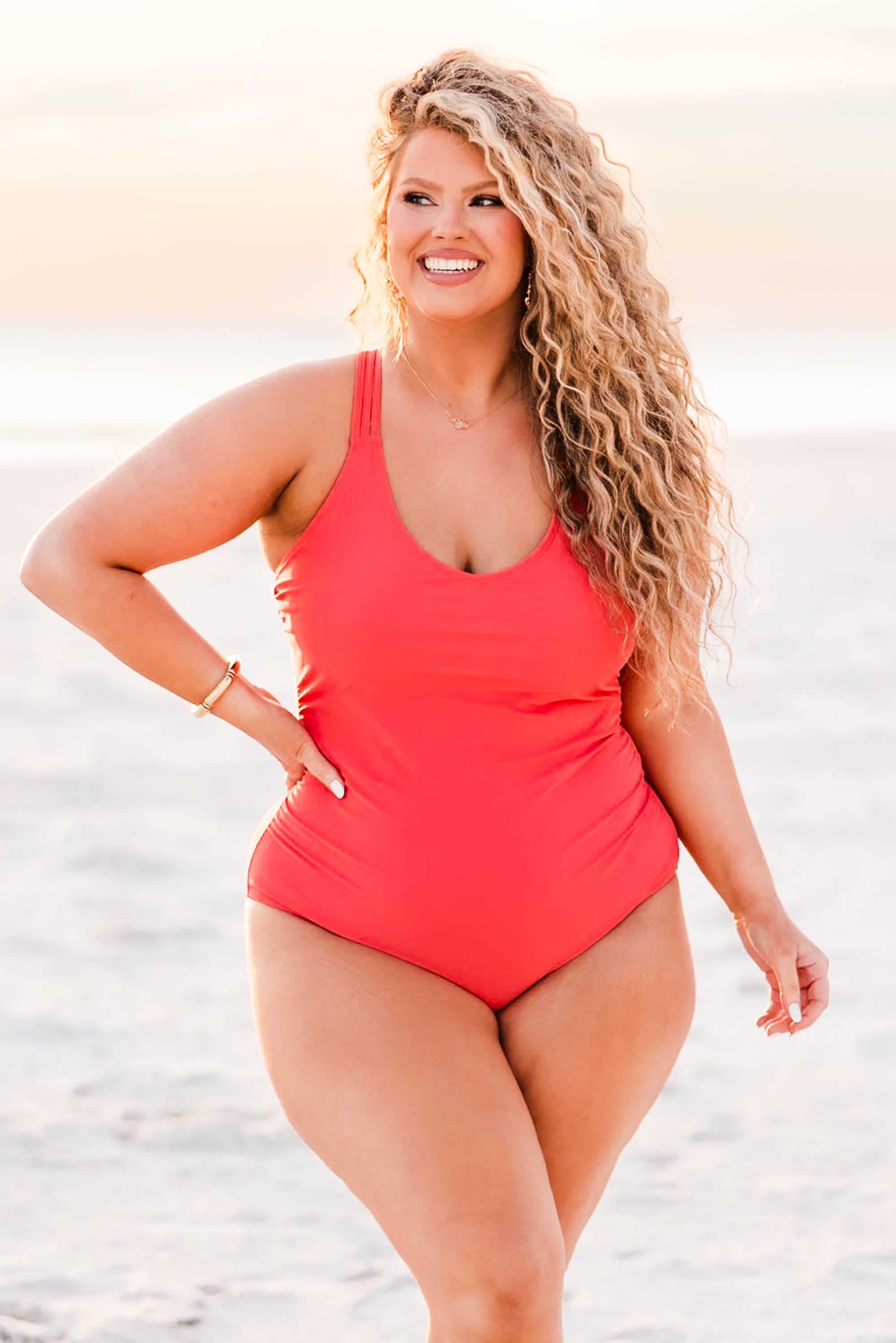 Meet You At The Lake Swimsuit. Red