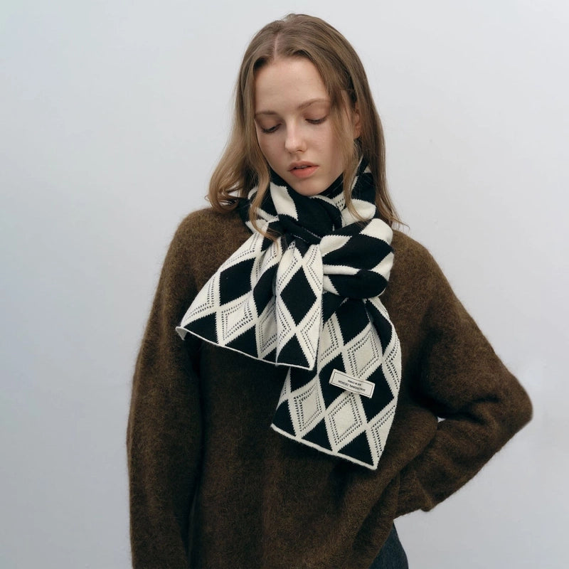 Women's Casual Vintage Style Classic Style Lingge Imitation Cashmere Acrylic Scarf