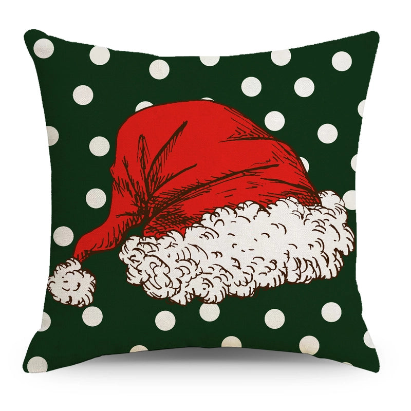 Fashion Christmas Tree Christmas Socks Letter Linen Pillow Cases