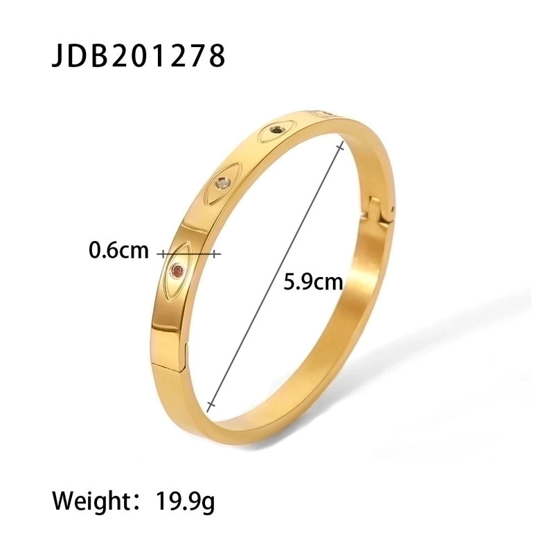 Minimalist Geometric Stainless Steel Zircon Bangle In Bulk