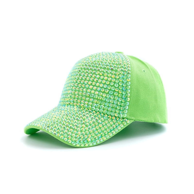 Women's Elegant Color Block Chain Curved Eaves Baseball Cap