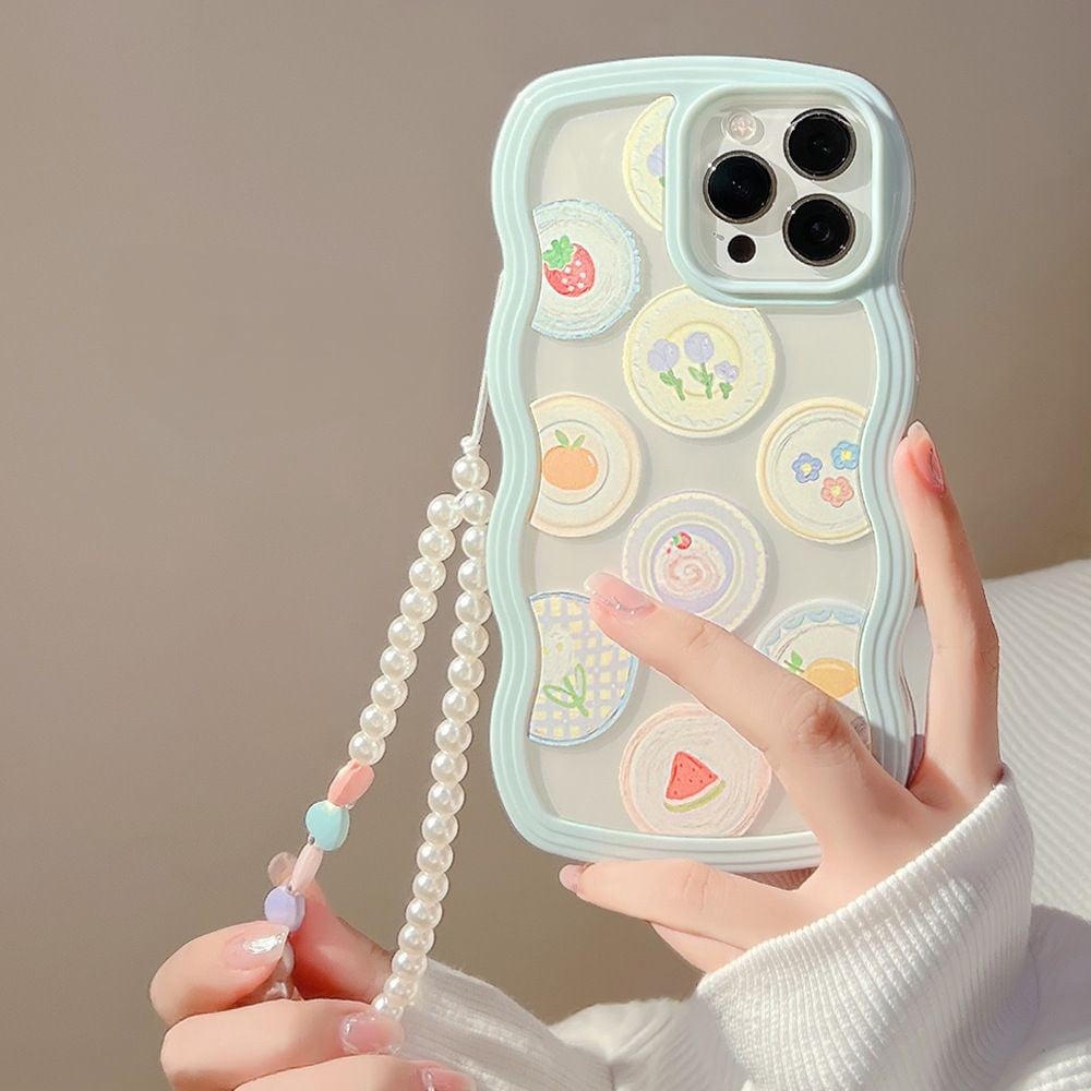 Case protector for iPhone Oil Painting illustrated Pearl brace