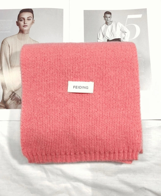Internet Celebrity Solid Color Wool Knitted Scarf Women's Autumn And Winter New Student Couple Warm Small Scarf