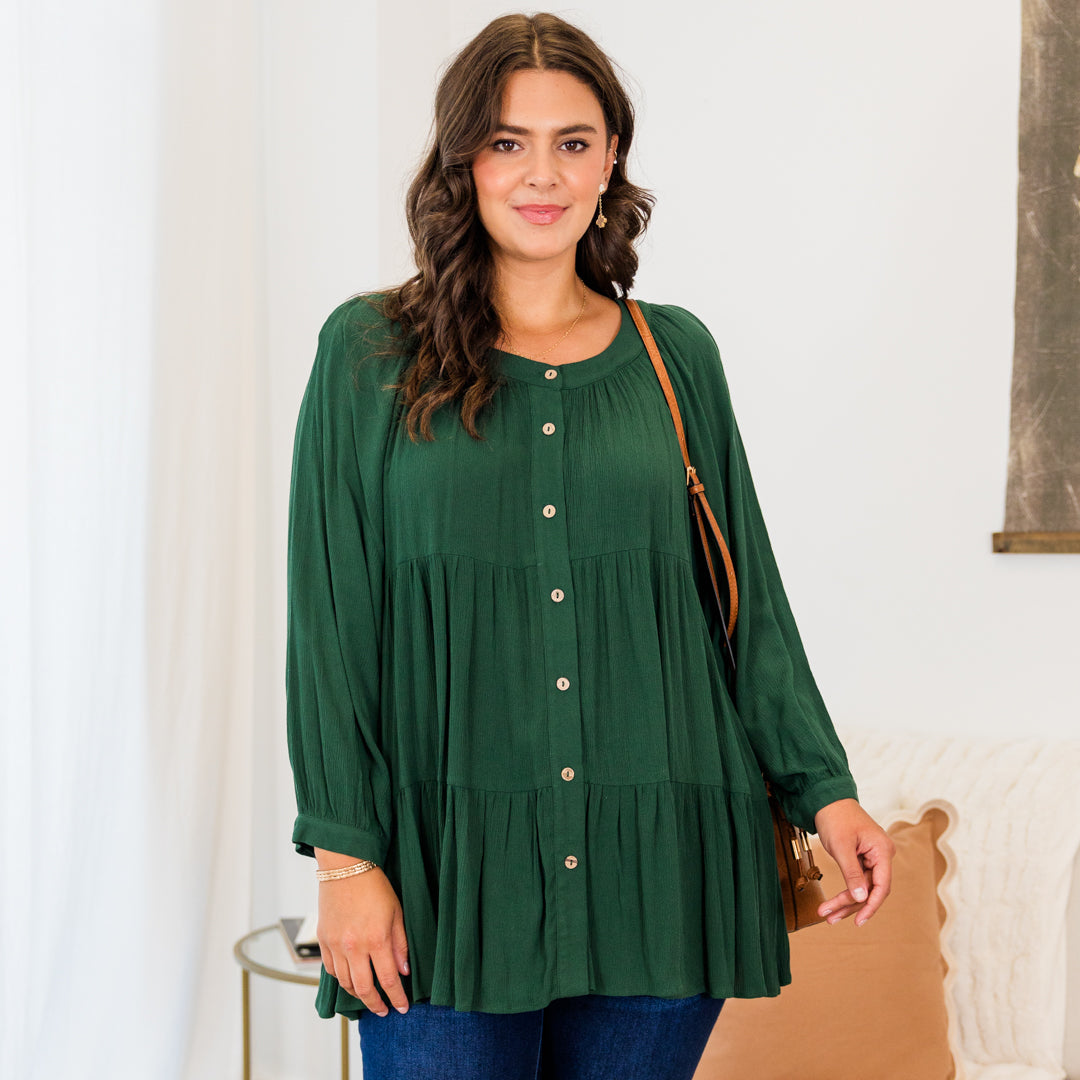 Evermore Top. Forest Green