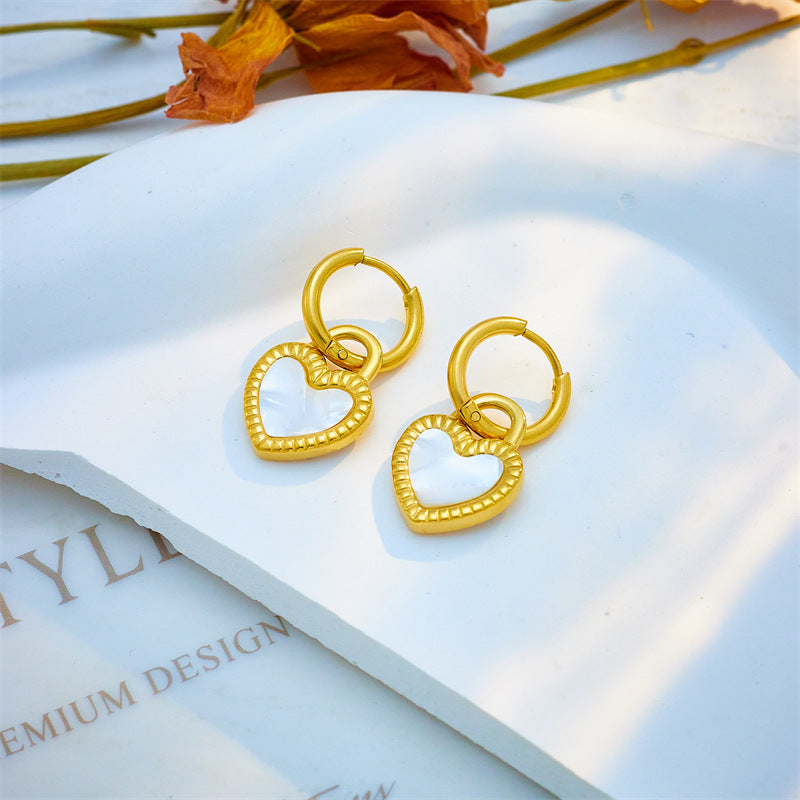 Fashion Women Heart Titanium Steel Electroplating Jewelry Sets