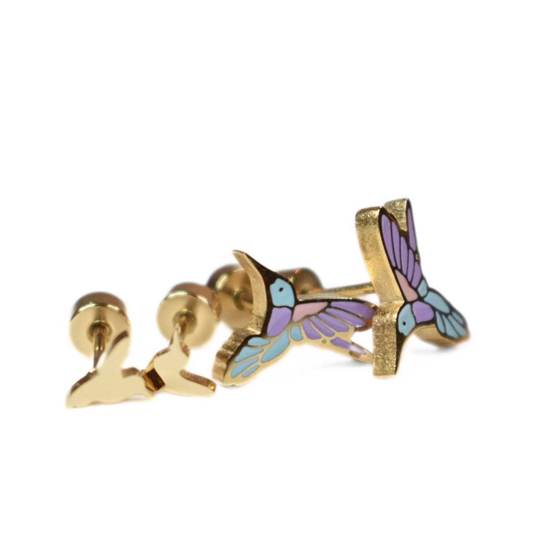 Hummingbird studs - Gold