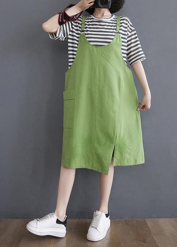 Two piece 2021 summer new strap skirt + striped T-shirt