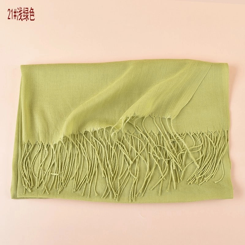 Women's Fashion Tassel Solid Color Imitation Cashmere Winter Scarves