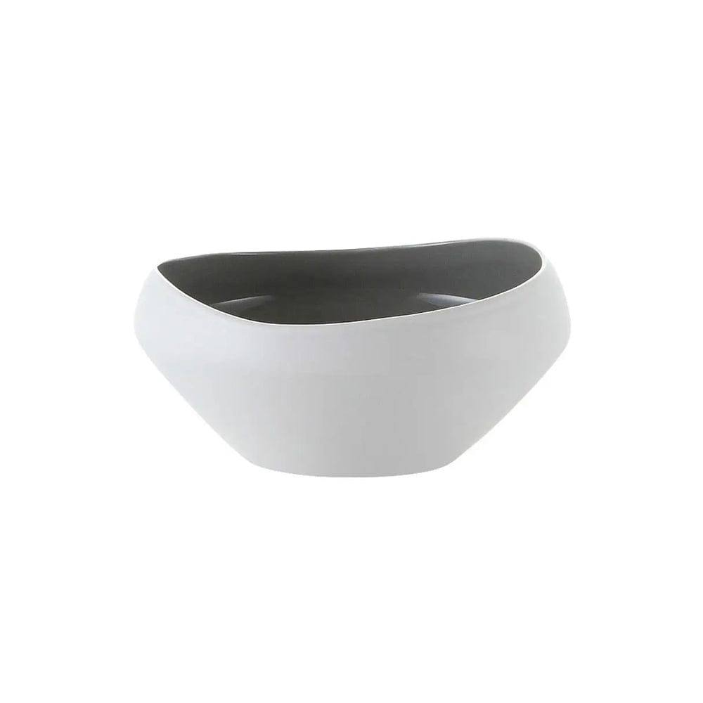 Glaze Ceramic Bowl Medium - White Grey