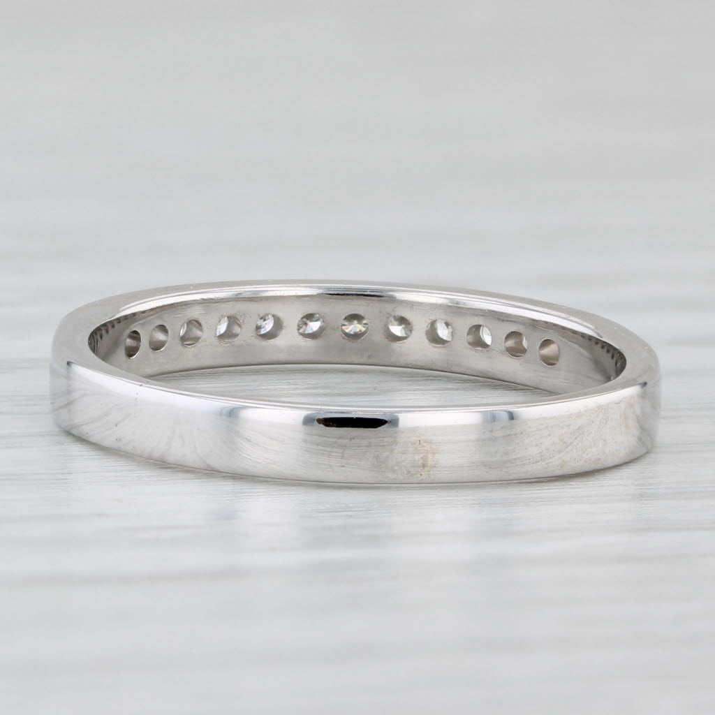 0.25ctw Diamond Wedding Band 14k White Gold Size 8.5 Stackable Ring