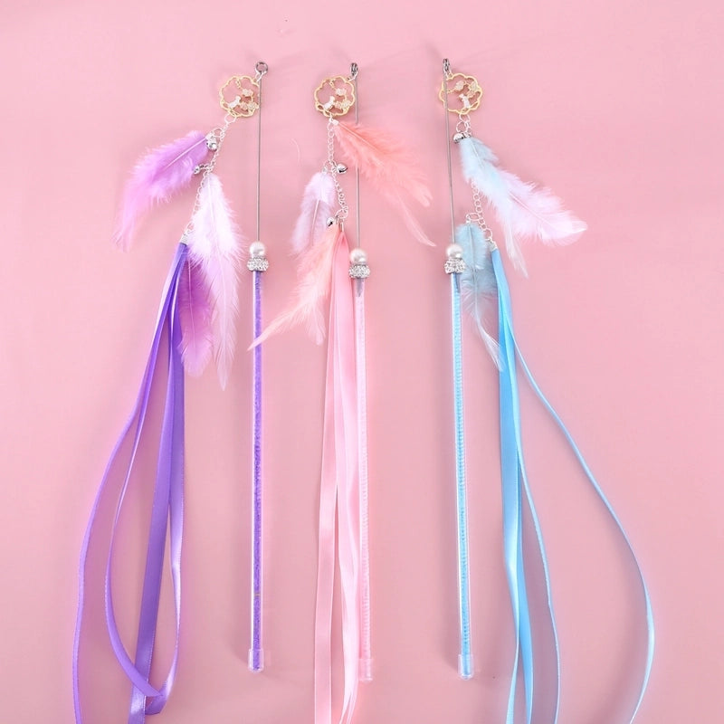 Cute Cat Toy Feather Bell Long Tassel Interactive Training Toy