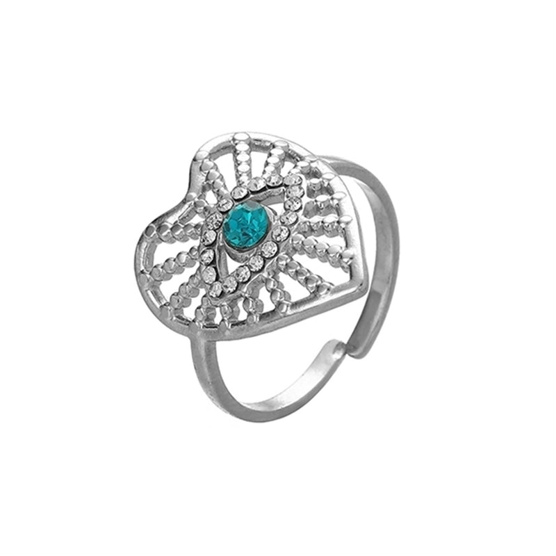 Ethnic Style Sun Star 304 Stainless Steel Artificial Gemstones Rhinestones Enamel Inlay Open Rings