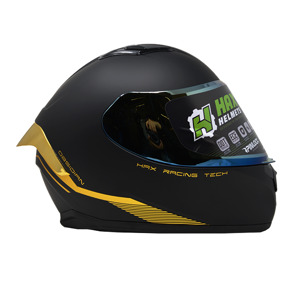 Casco Integral Hax obsidian Black Gold