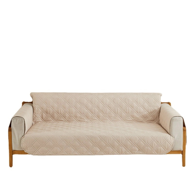 Quilted Recliner Sofa Cover Integrated Double-line Diamond Sofa Cover Non-slip Waterproof Sofa Cushion