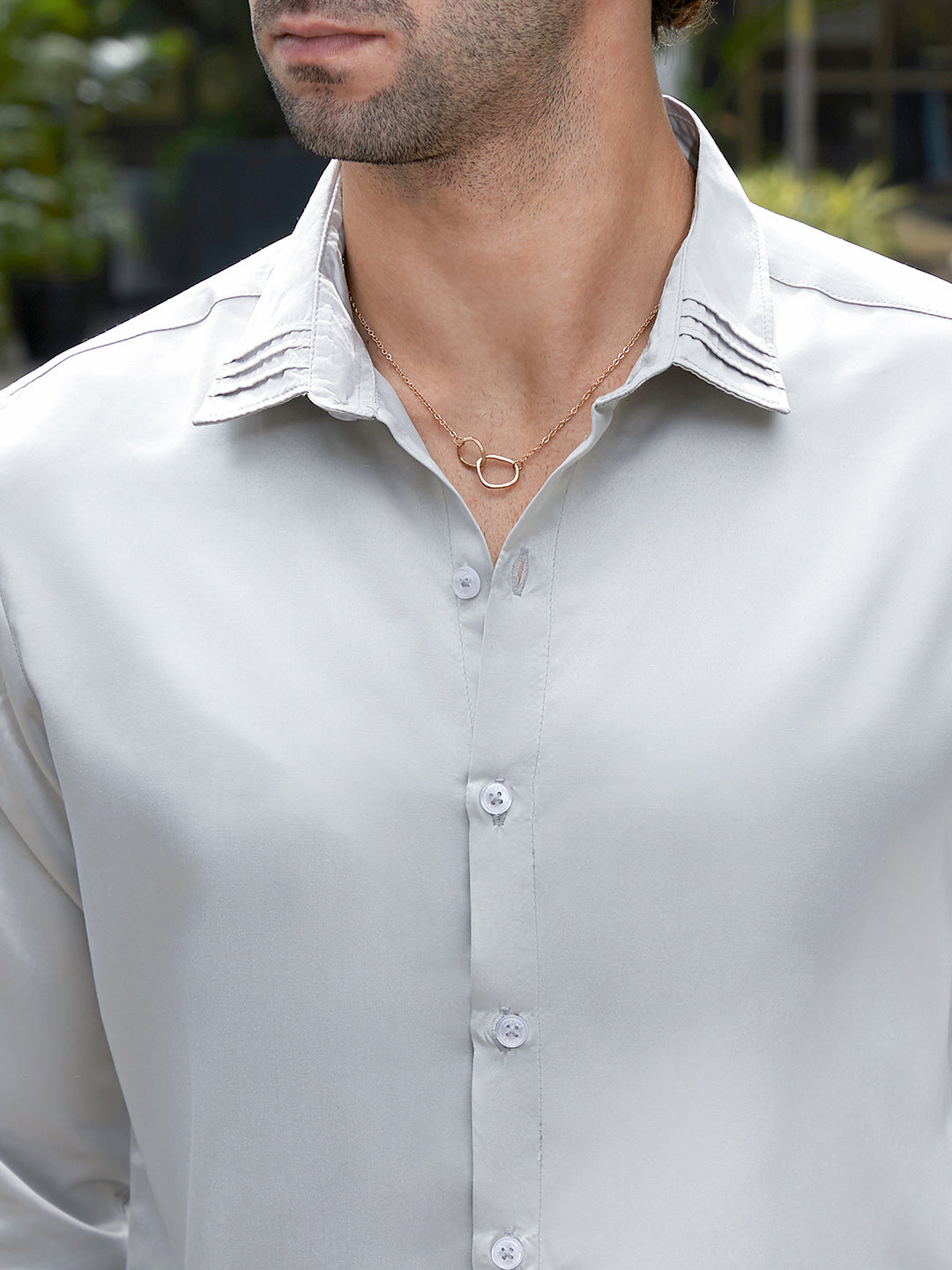 Pleated-Collar Shirt