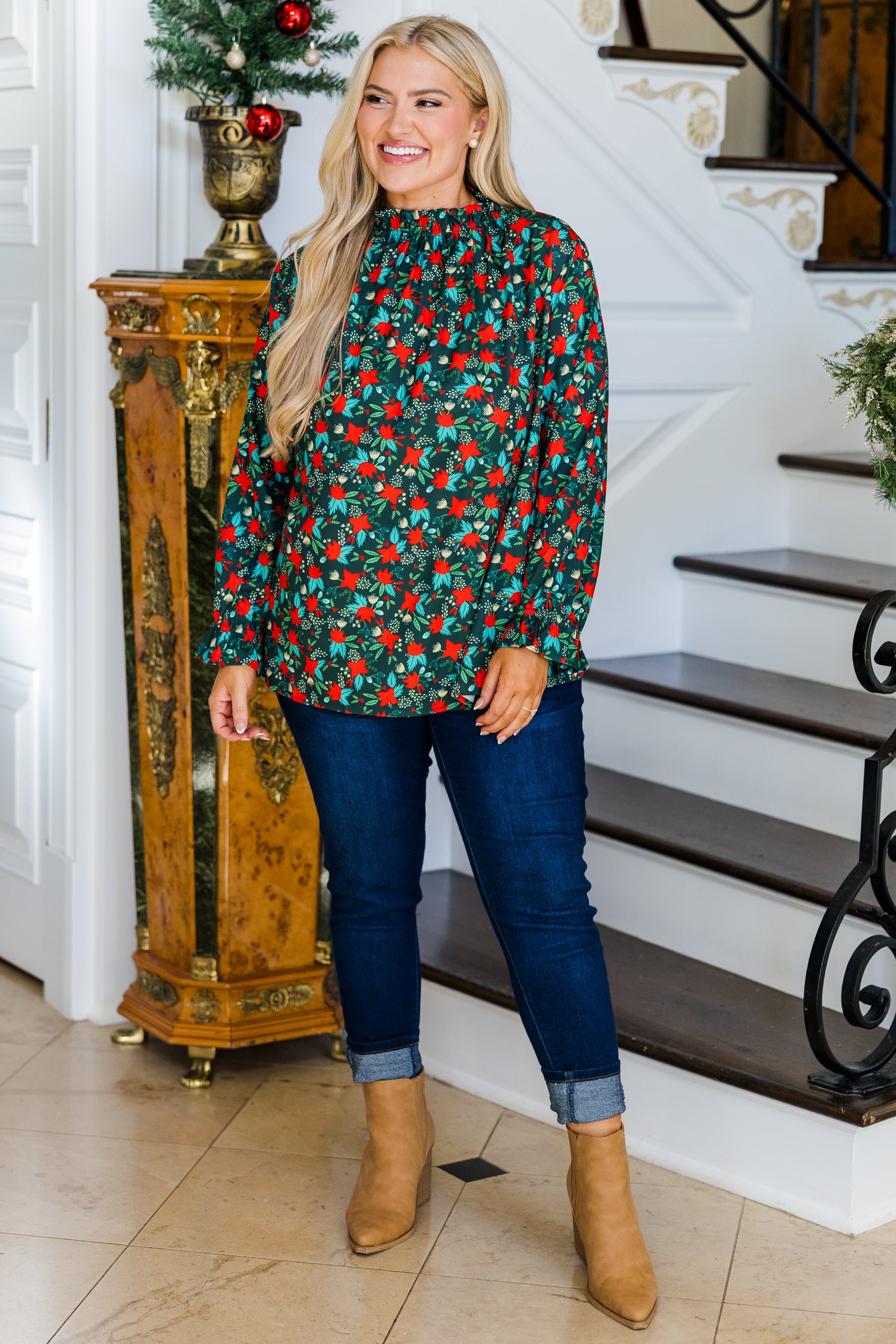 Holiday Bliss Top. Green