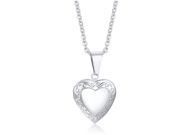 Fashion Heart Shape 201 Stainless Steel Artificial Diamond Plating Inlay Stainless Steel Necklaces