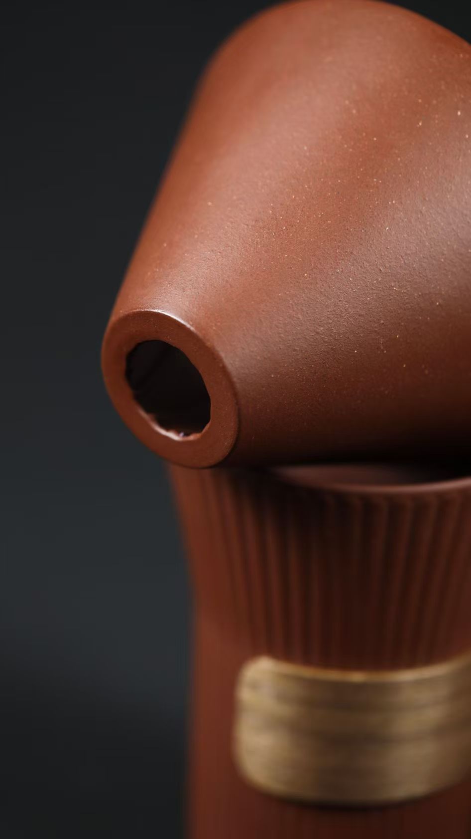 Zisha Hand-Poured Coffee Set 【Original Purple Clay, Walnut Wood】 280cc Coffee Cup