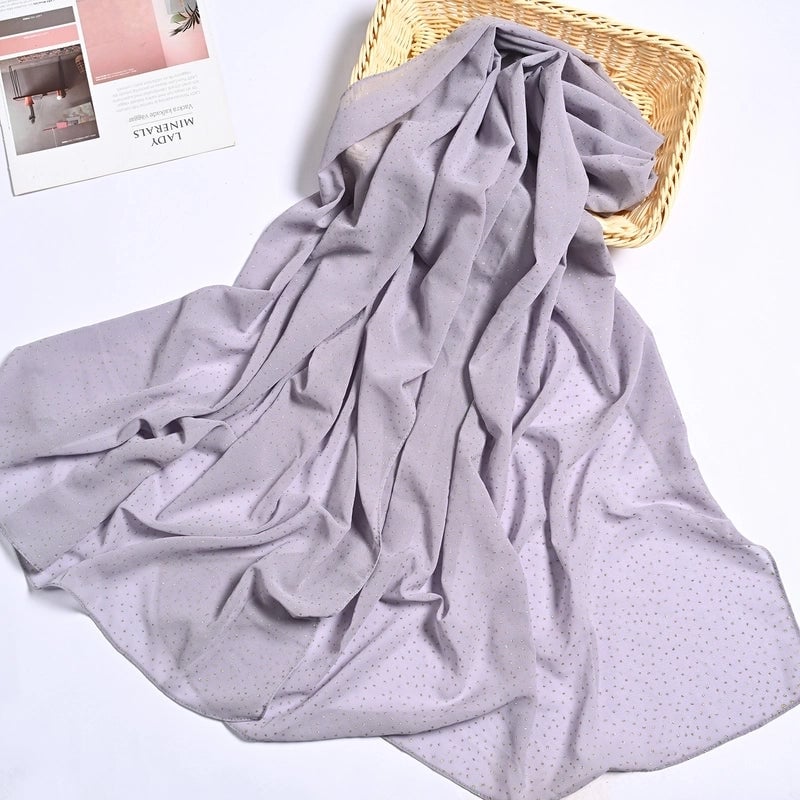 Hot Sale Solid Color Bronzing Chiffon Scarf Silk Scarf Decorative Headscarf Women's Solid Color Headscarf Scarf